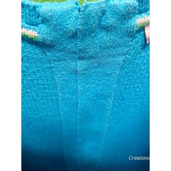 Lilly Pulitzer Elise Ariel Blue Cable Knit Sweater Mini Shift Dress Size Medium - Picture 8 of 10